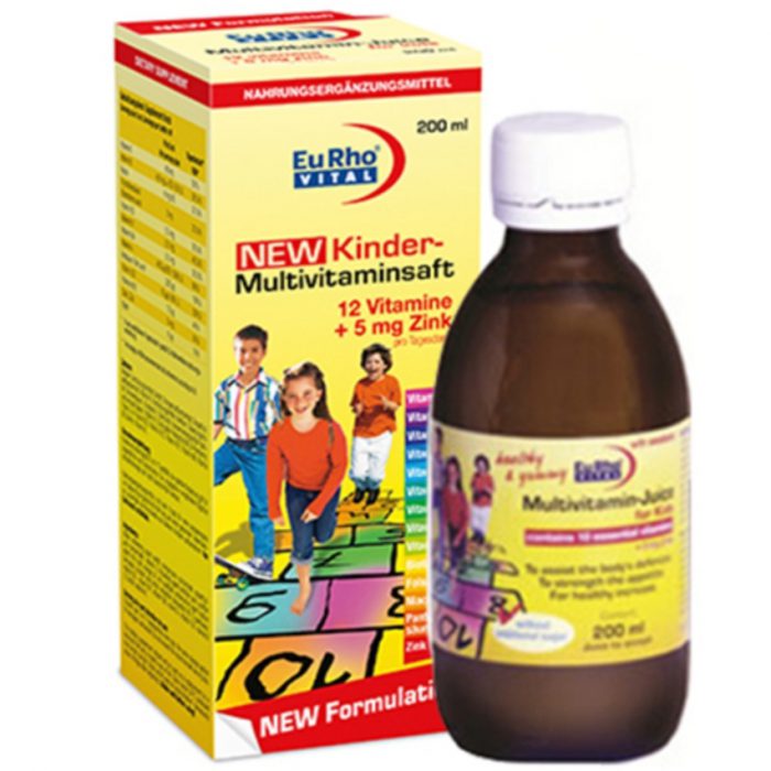 شربت مولتی ویتامین اطفال همراه با زینک مارک کیندر شرکت یوروویتال